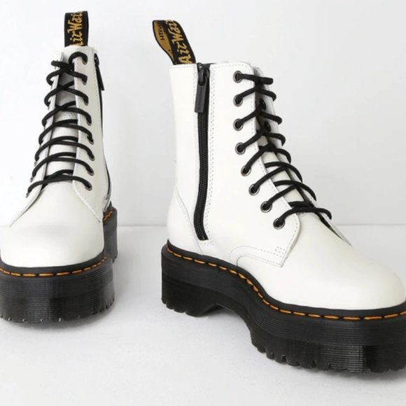 DR. MARTENS JADON BOOT SMOOTH LEATHER PLATFORMS IN WHITE SMOOTH LEATHER MSRP$230 - Picture 5 of 13